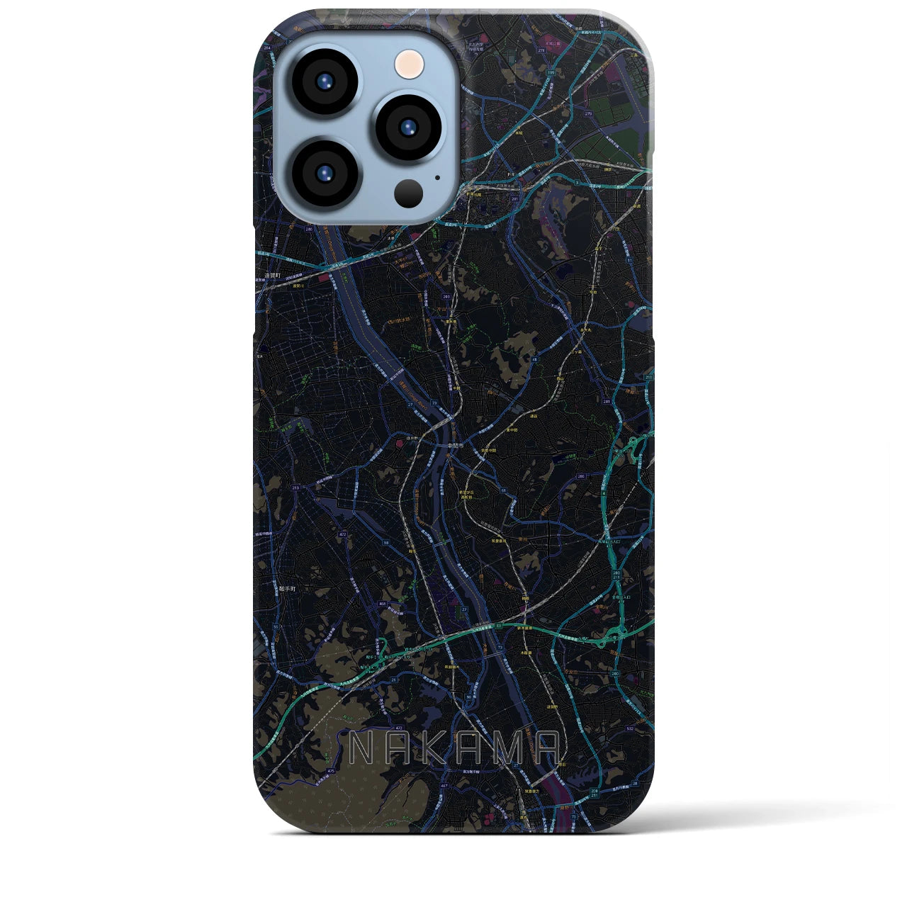 【中間(福岡県)】地図柄iPhoneケース(バックカバータイプ)