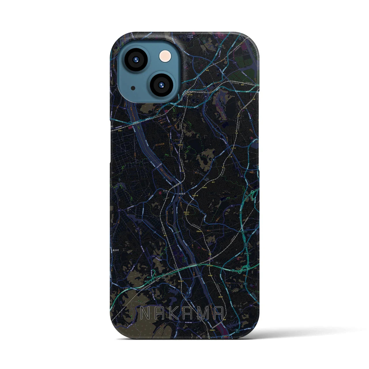 【中間(福岡県)】地図柄iPhoneケース(バックカバータイプ)