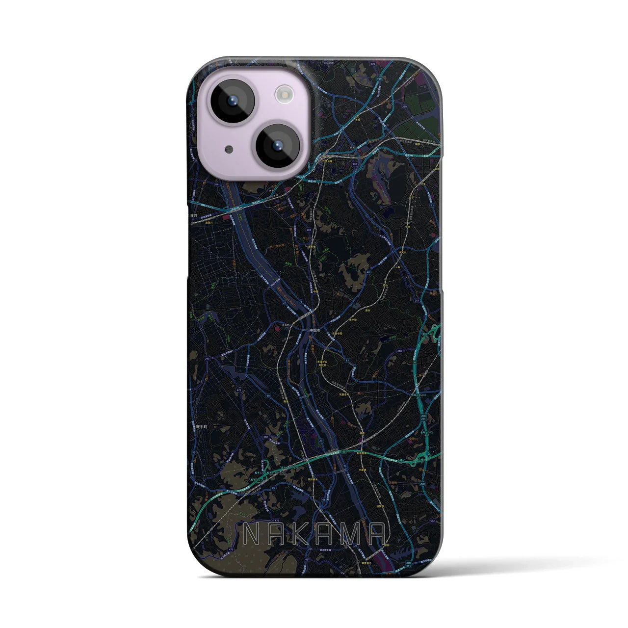 【中間(福岡県)】地図柄iPhoneケース(バックカバータイプ)