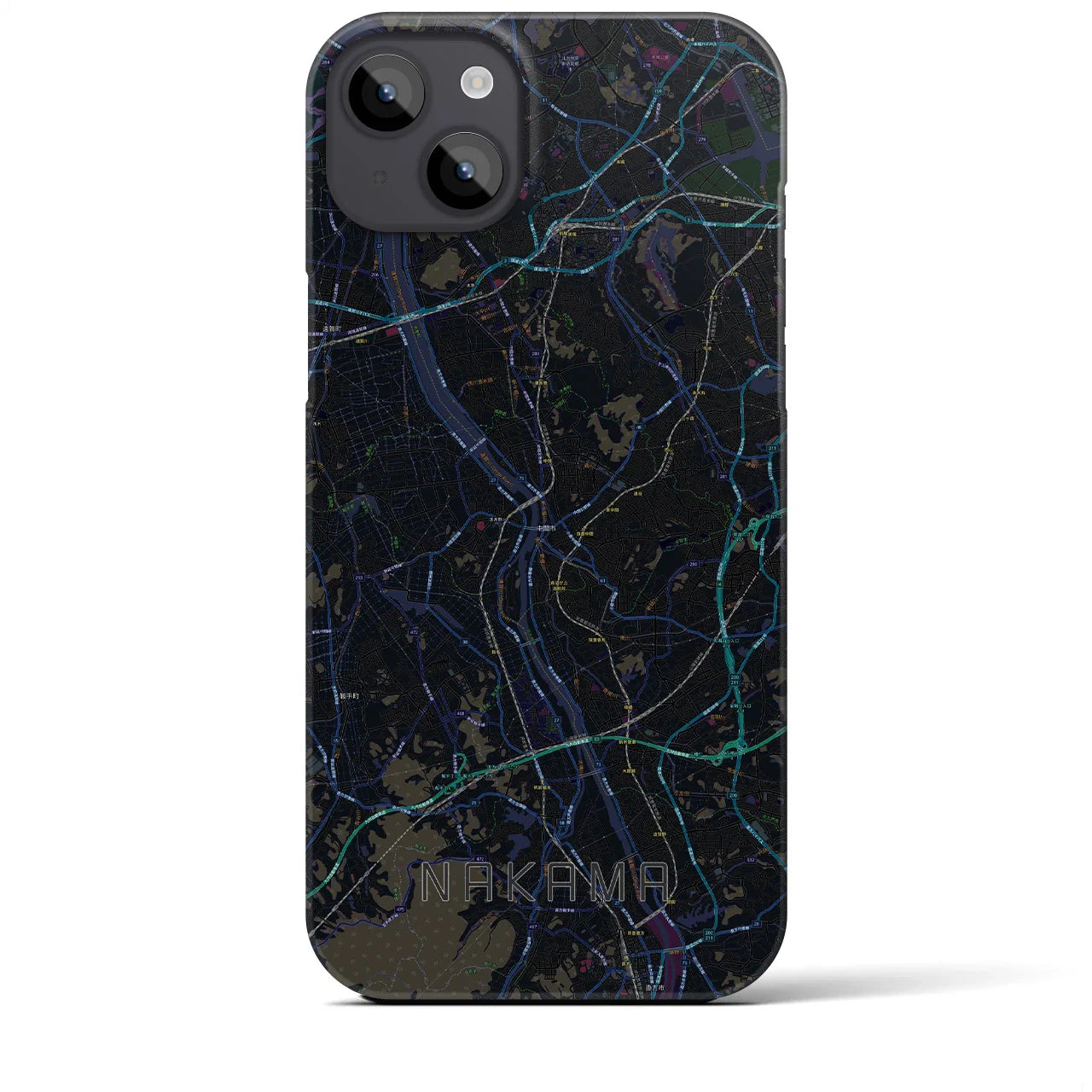 【中間(福岡県)】地図柄iPhoneケース(バックカバータイプ)