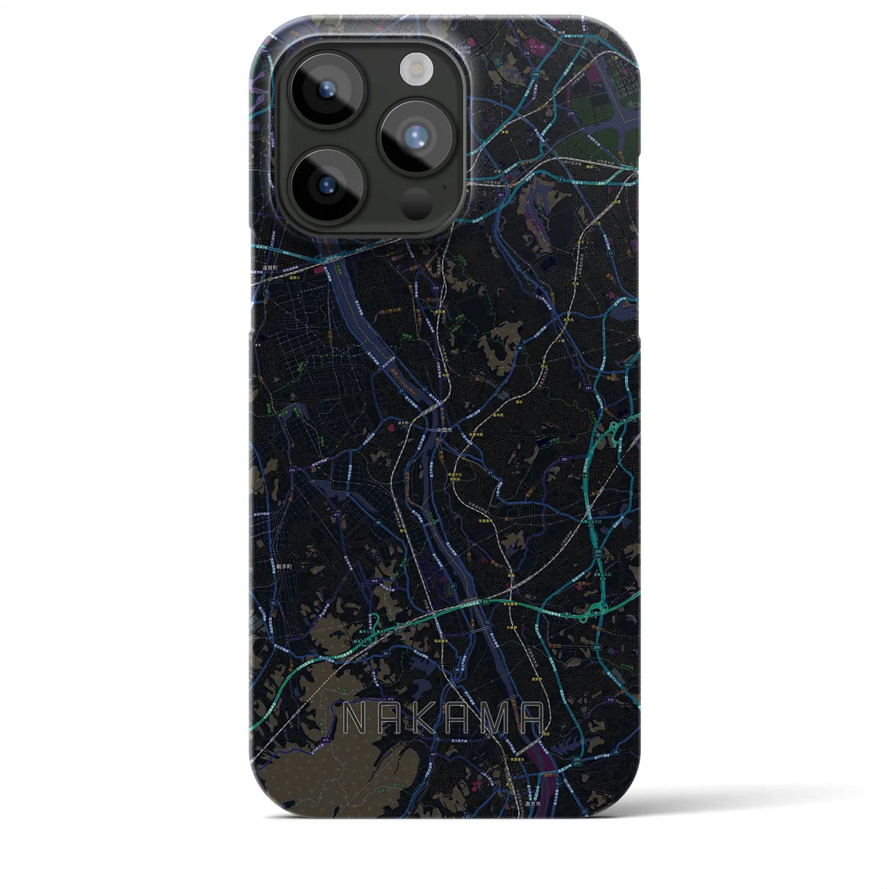 【中間(福岡県)】地図柄iPhoneケース(バックカバータイプ)