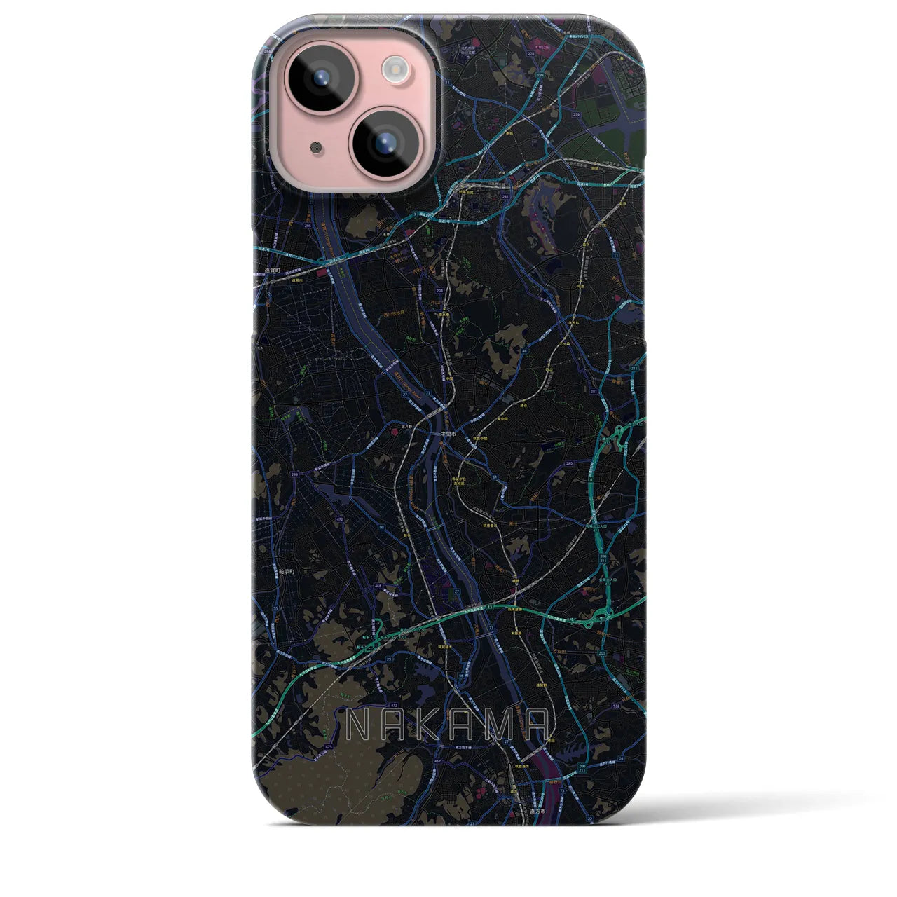 【中間(福岡県)】地図柄iPhoneケース(バックカバータイプ)