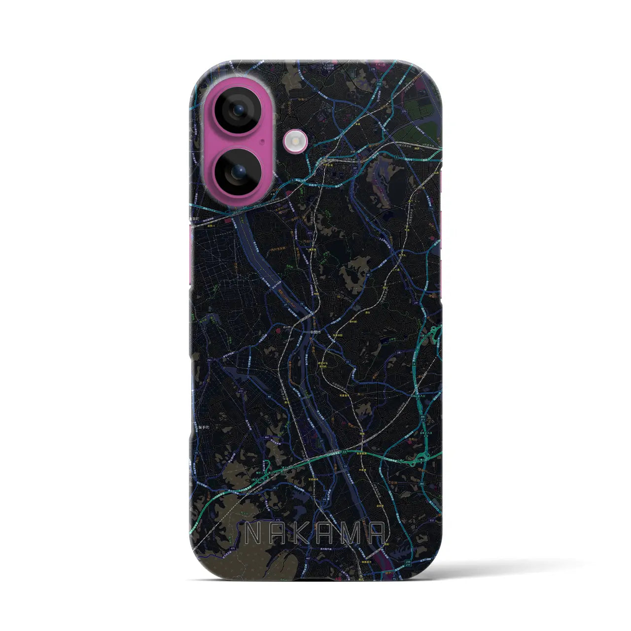 【中間(福岡県)】地図柄iPhoneケース(バックカバータイプ)