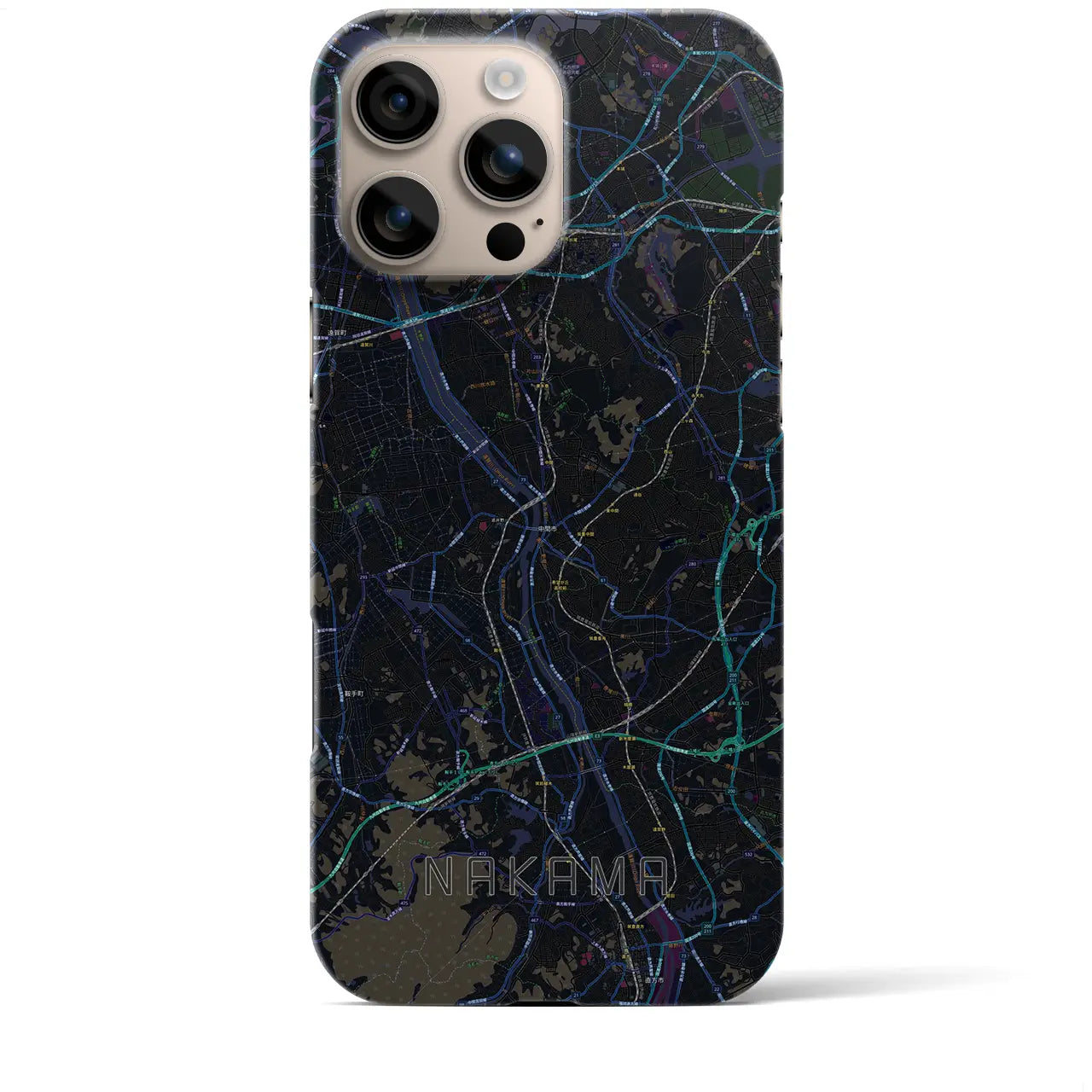 【中間(福岡県)】地図柄iPhoneケース(バックカバータイプ)