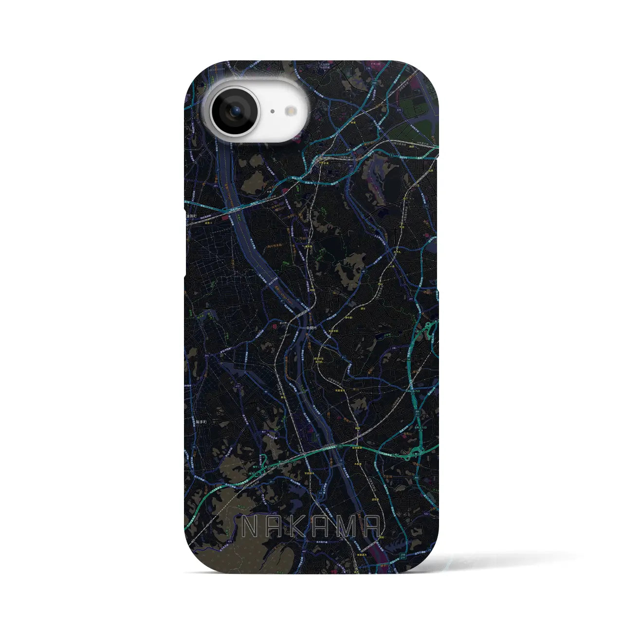 【中間(福岡県)】地図柄iPhoneケース(バックカバータイプ)