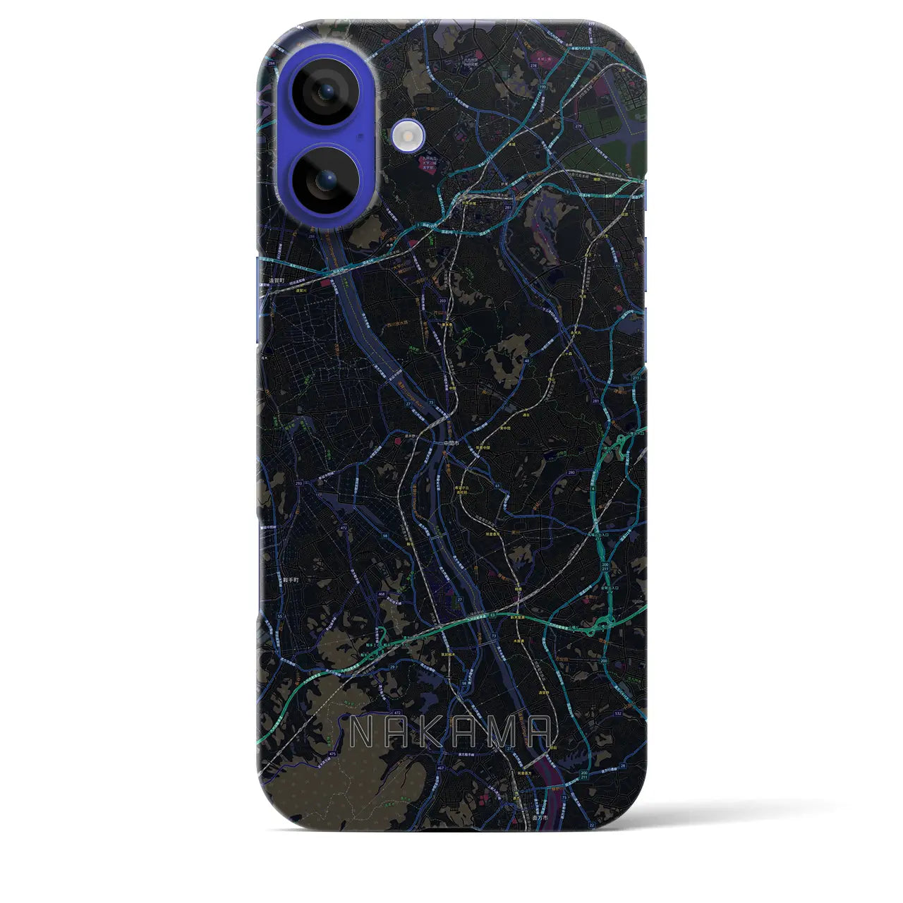 【中間(福岡県)】地図柄iPhoneケース(バックカバータイプ)