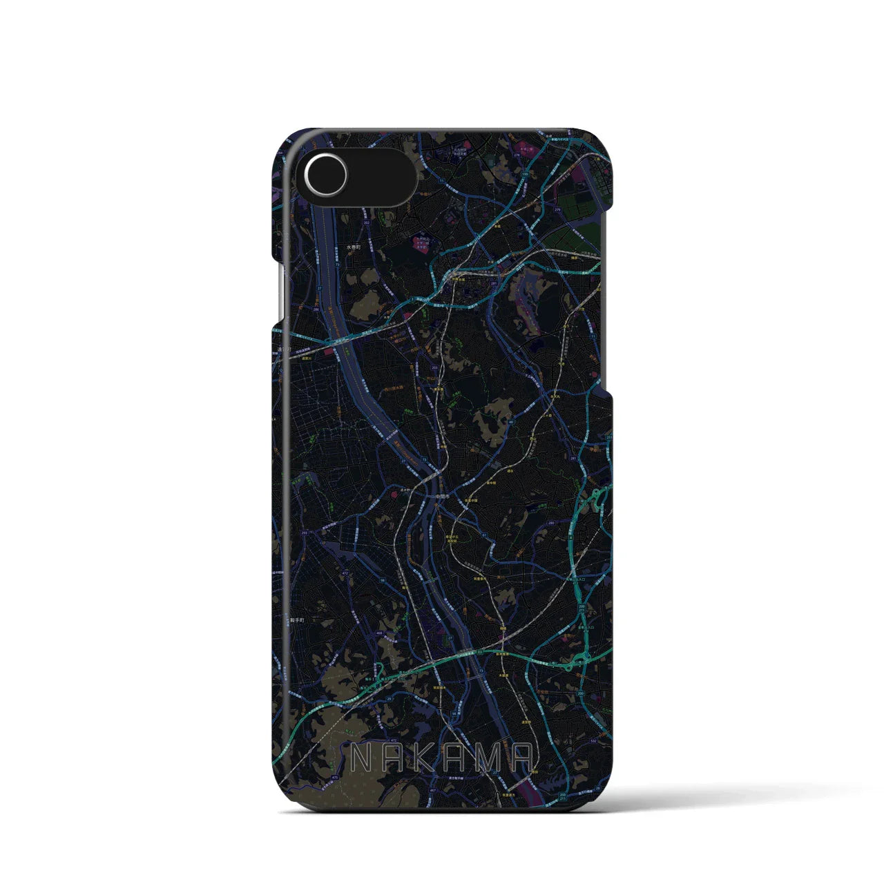【中間(福岡県)】地図柄iPhoneケース(バックカバータイプ)
