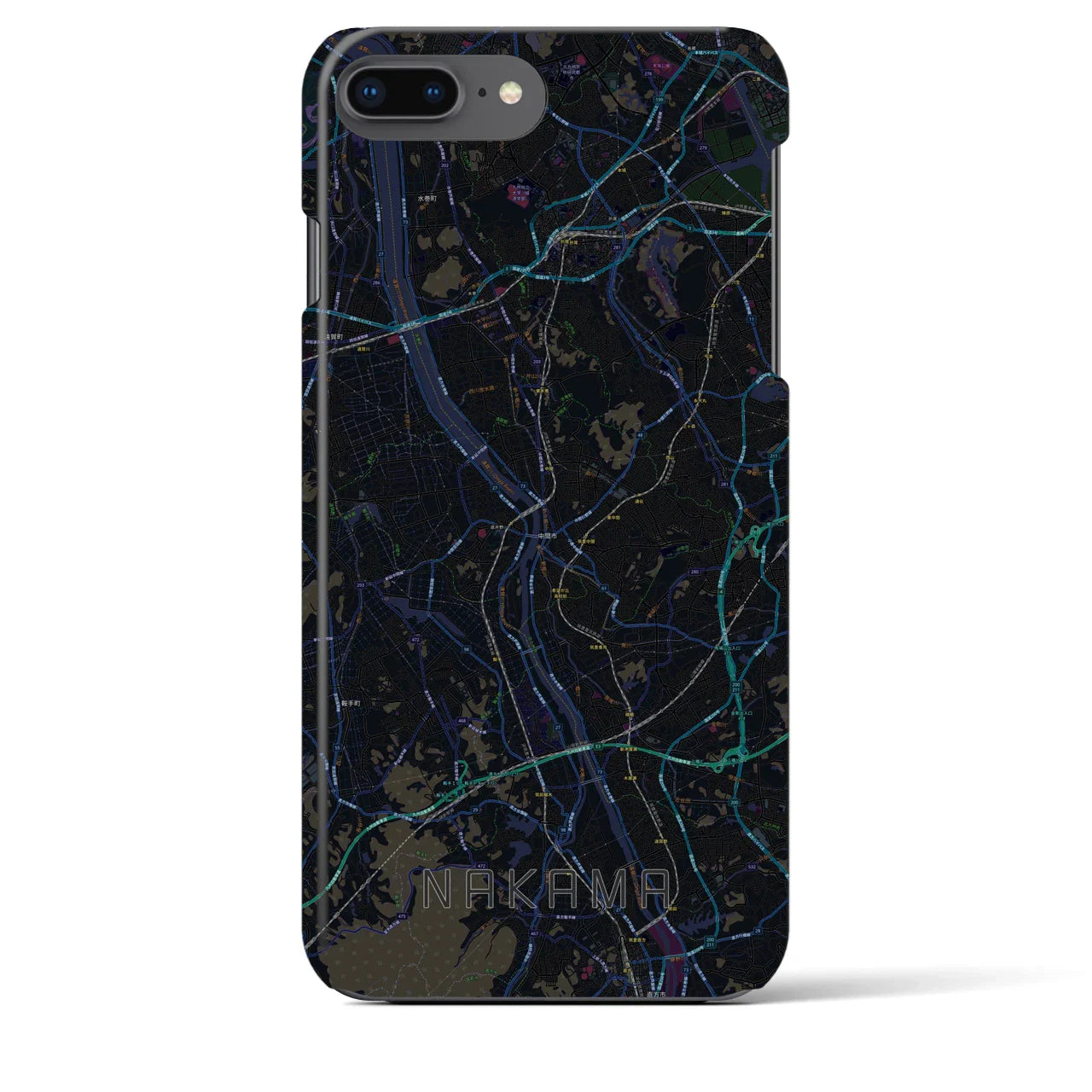 【中間(福岡県)】地図柄iPhoneケース(バックカバータイプ)