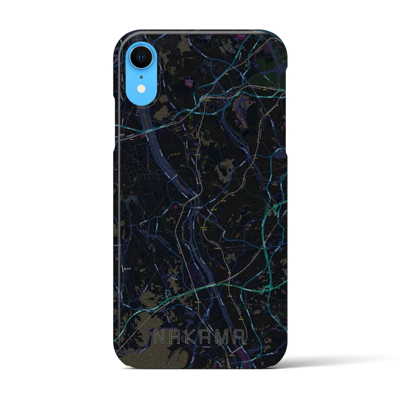 【中間(福岡県)】地図柄iPhoneケース(バックカバータイプ)