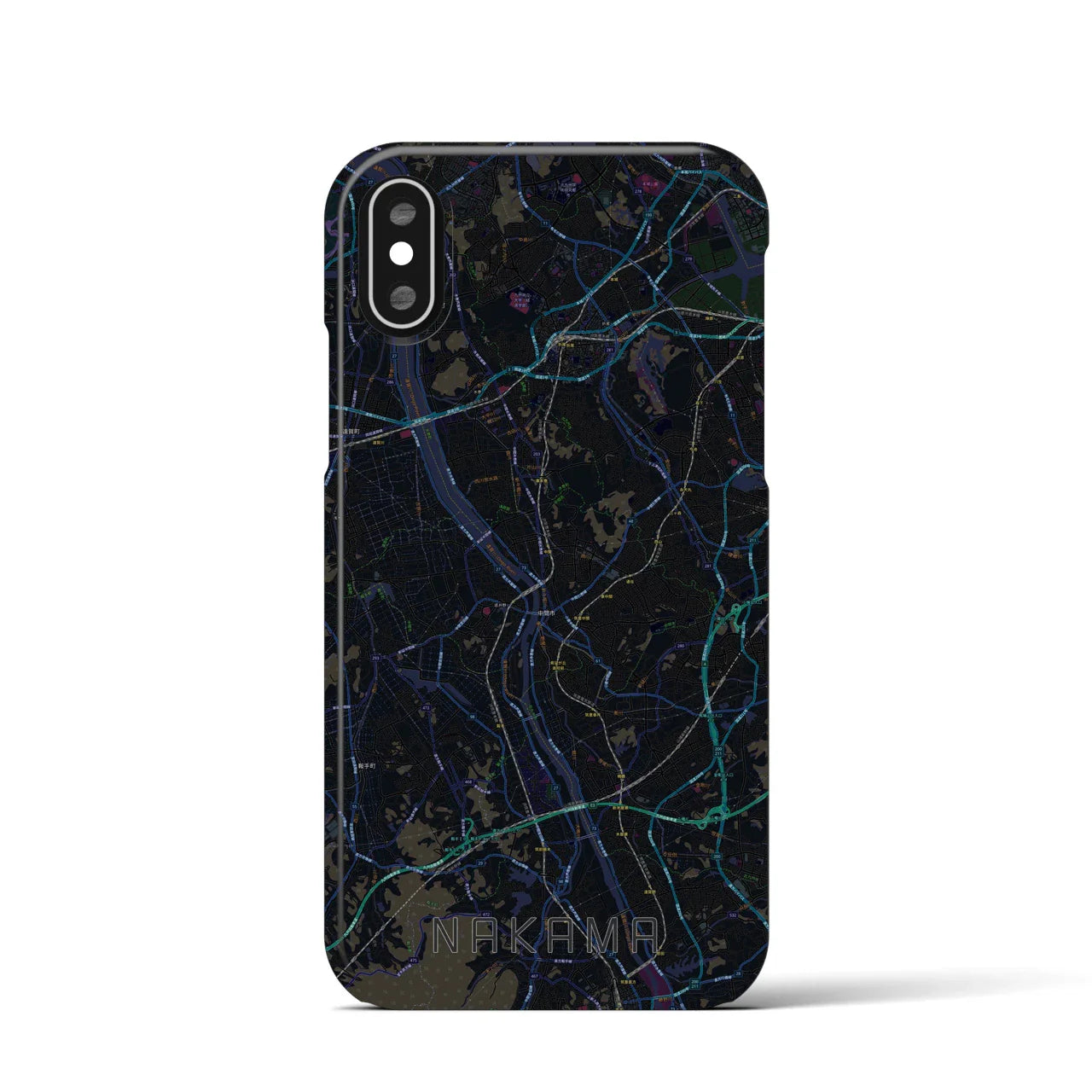 【中間(福岡県)】地図柄iPhoneケース(バックカバータイプ)