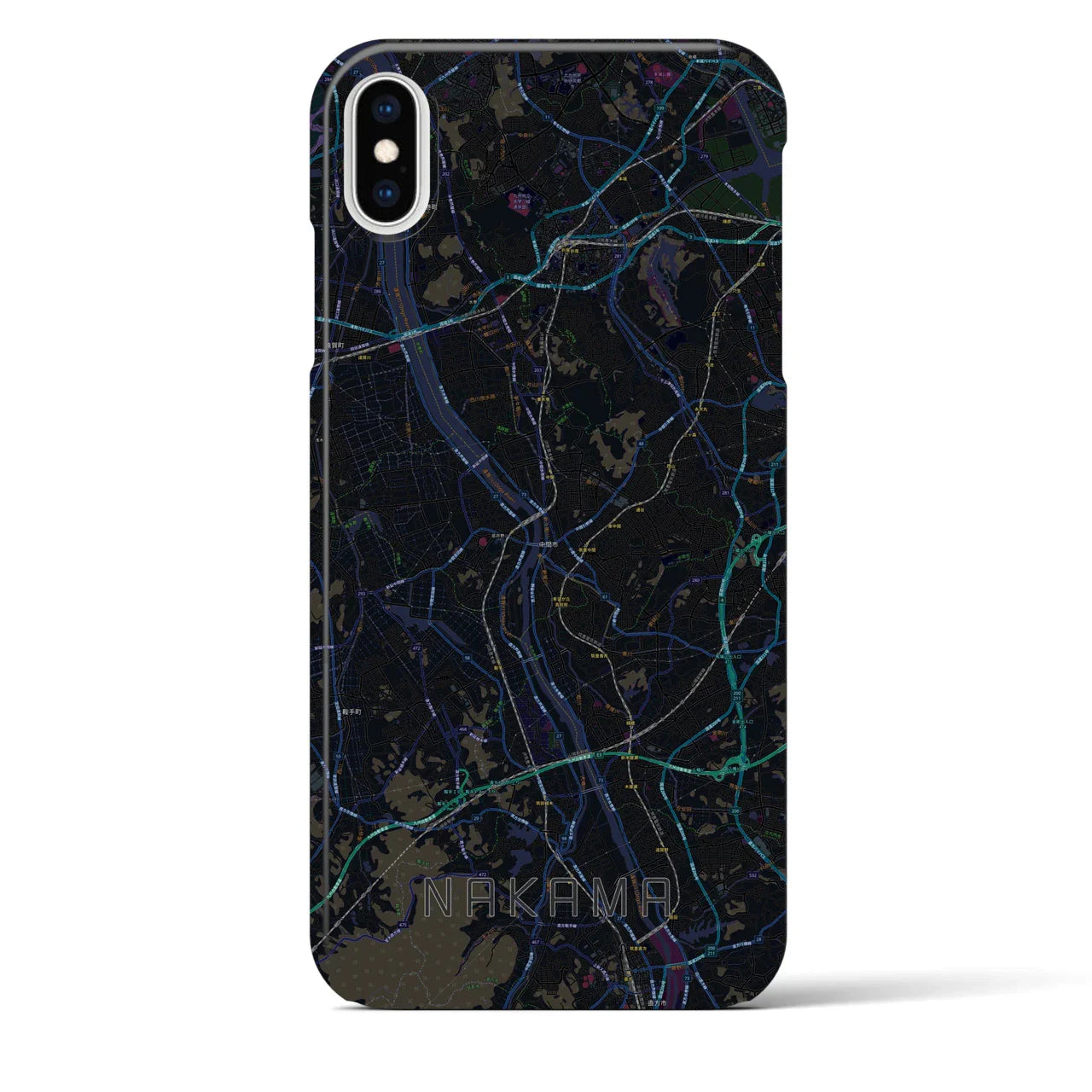 【中間(福岡県)】地図柄iPhoneケース(バックカバータイプ)