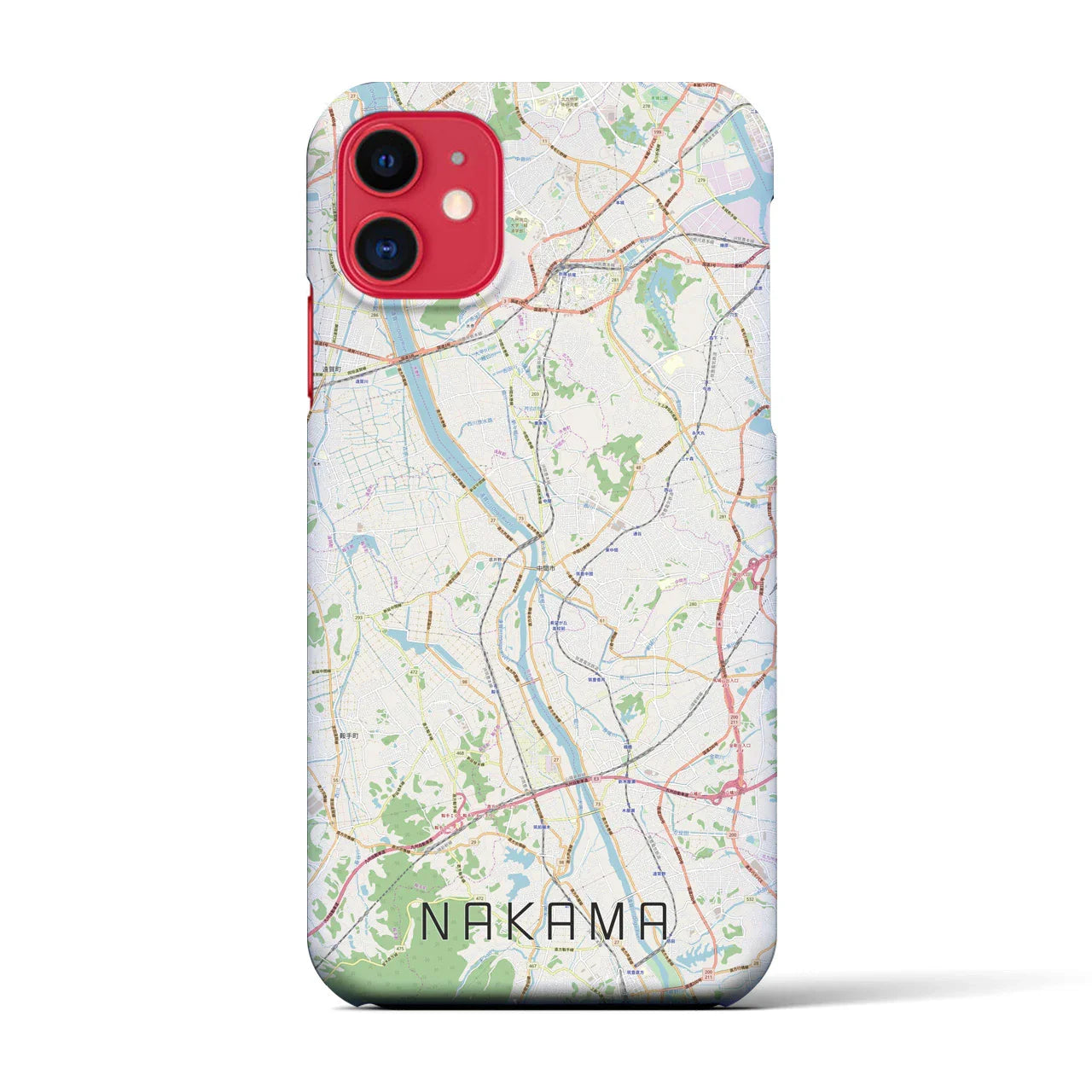 【中間(福岡県)】地図柄iPhoneケース(バックカバータイプ)