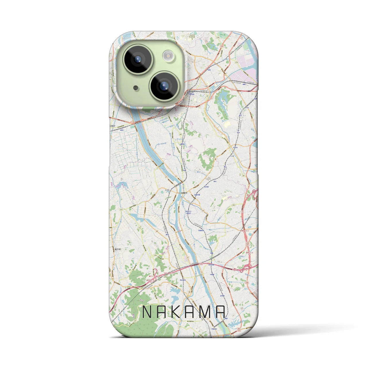 【中間(福岡県)】地図柄iPhoneケース(バックカバータイプ)