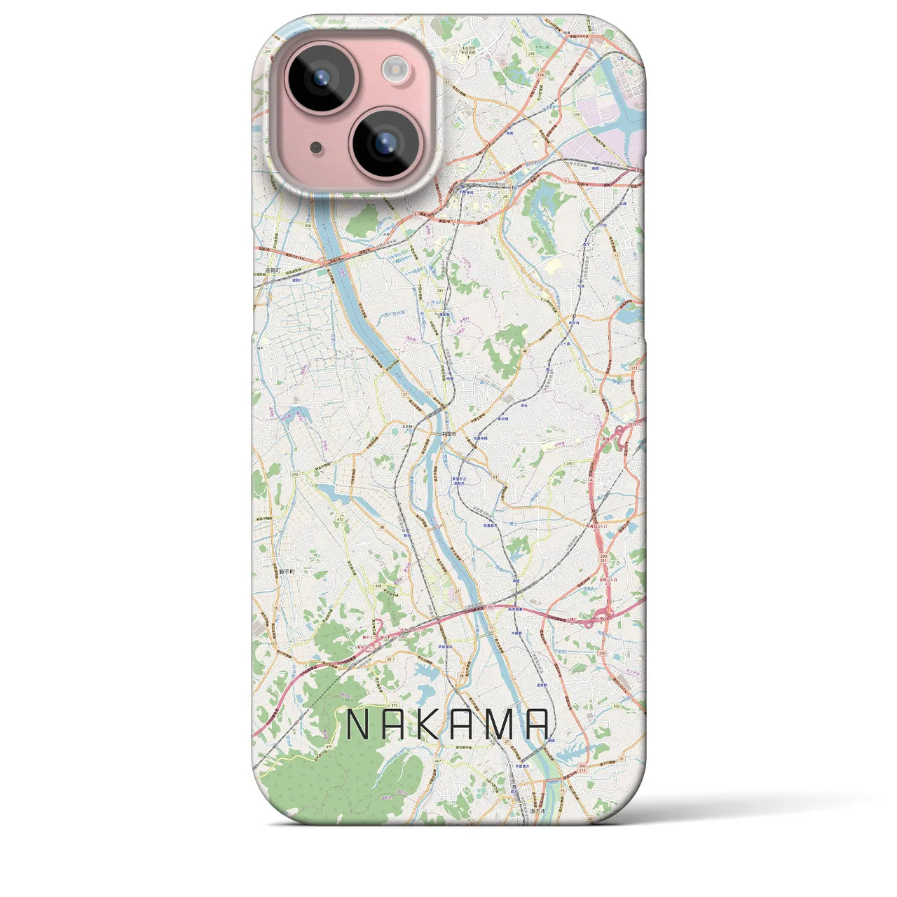 【中間(福岡県)】地図柄iPhoneケース(バックカバータイプ)