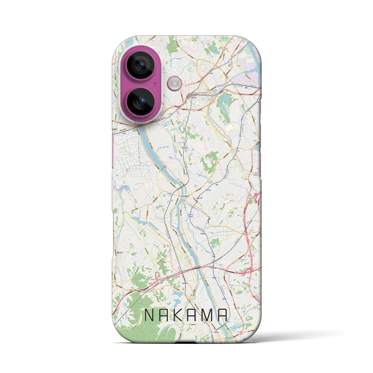 【中間(福岡県)】地図柄iPhoneケース(バックカバータイプ)