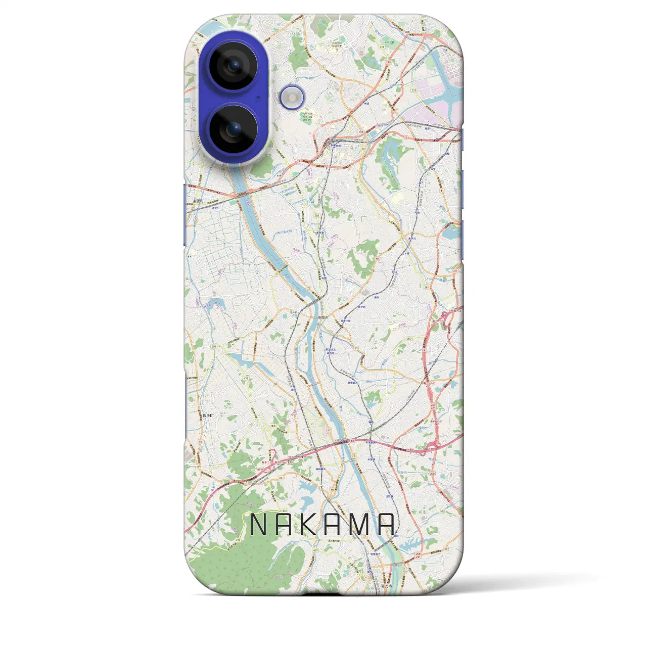 【中間(福岡県)】地図柄iPhoneケース(バックカバータイプ)