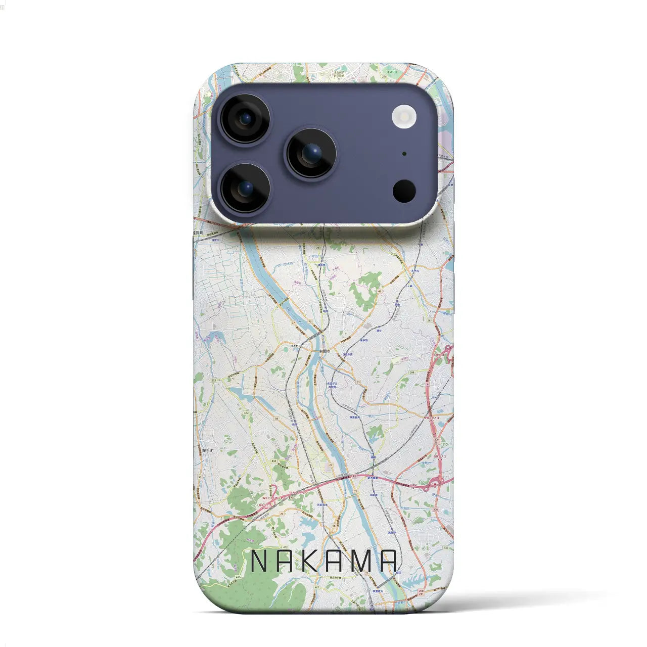 【中間(福岡県)】地図柄iPhoneケース(バックカバータイプ)ナチュラル・iPhone 17 Pro Max 用