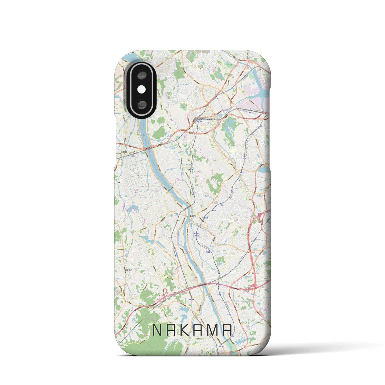【中間(福岡県)】地図柄iPhoneケース(バックカバータイプ)