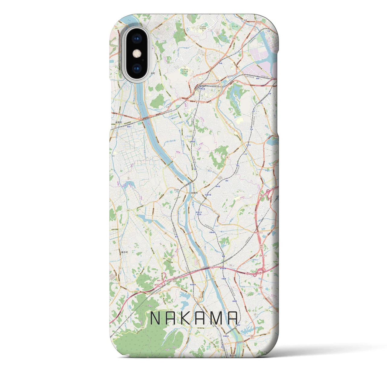 【中間(福岡県)】地図柄iPhoneケース(バックカバータイプ)