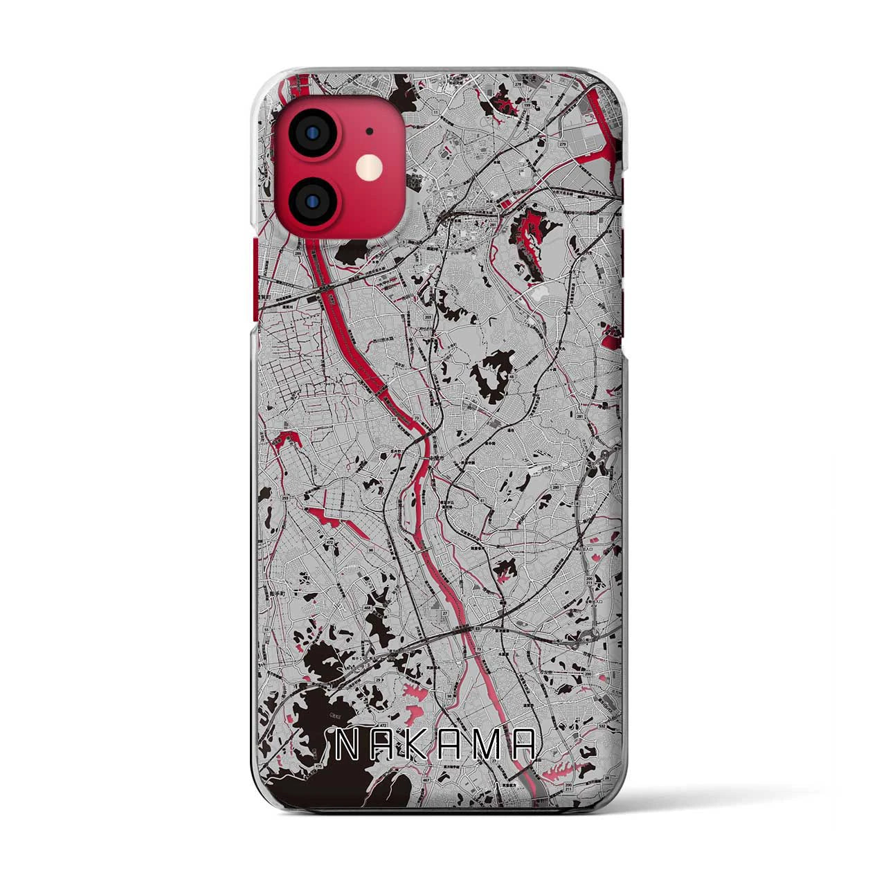 【中間(福岡県)】地図柄iPhoneケース(クリアタイプ)