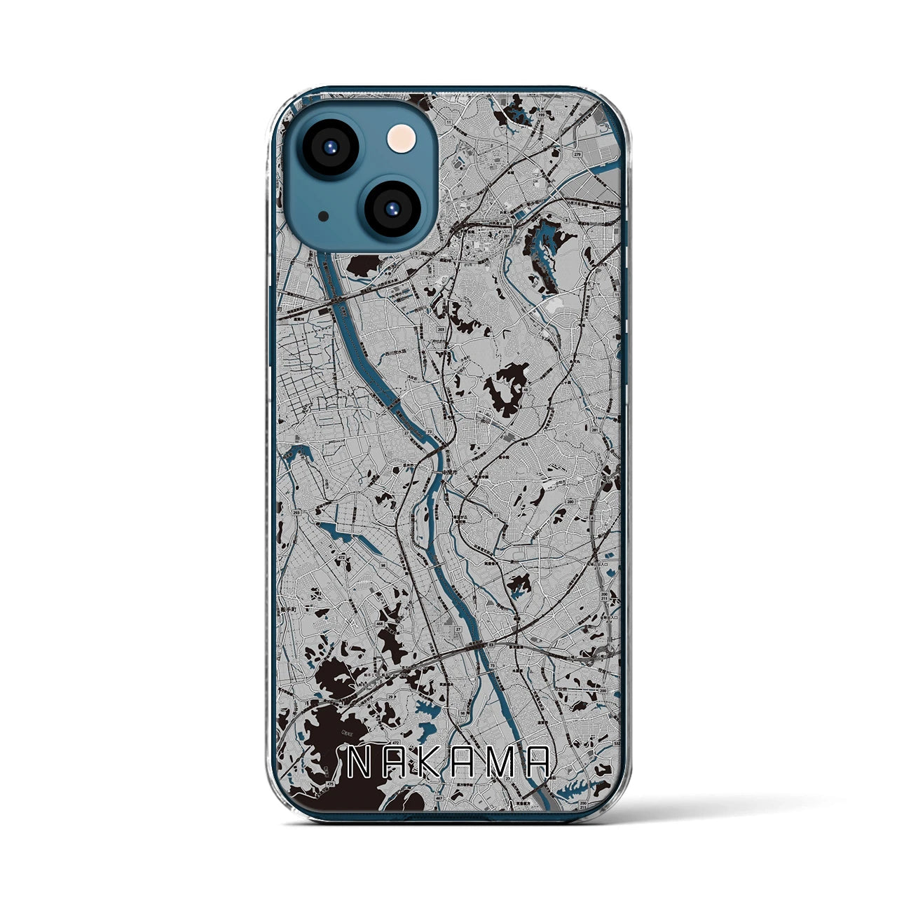 【中間(福岡県)】地図柄iPhoneケース(クリアタイプ)