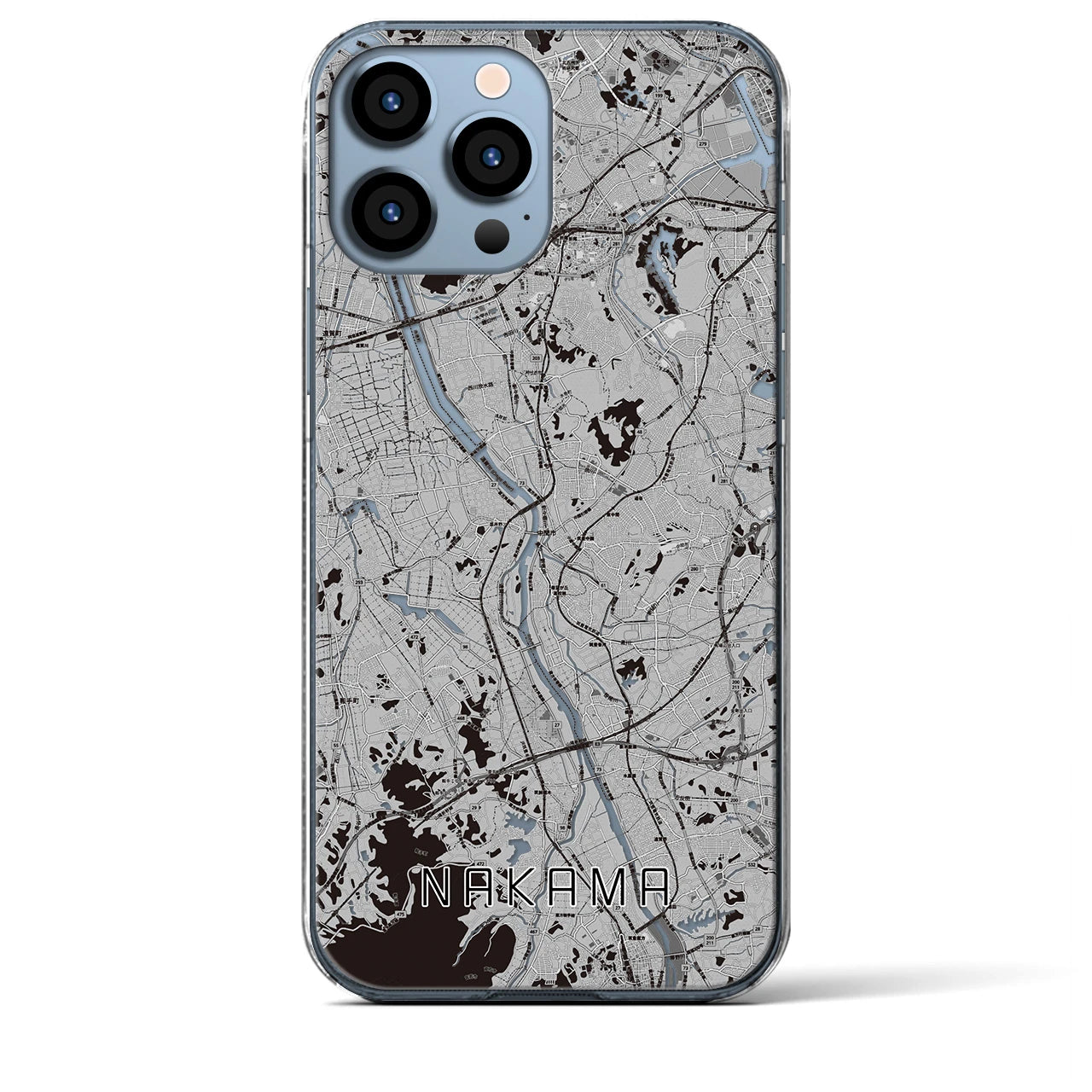 【中間(福岡県)】地図柄iPhoneケース(クリアタイプ)