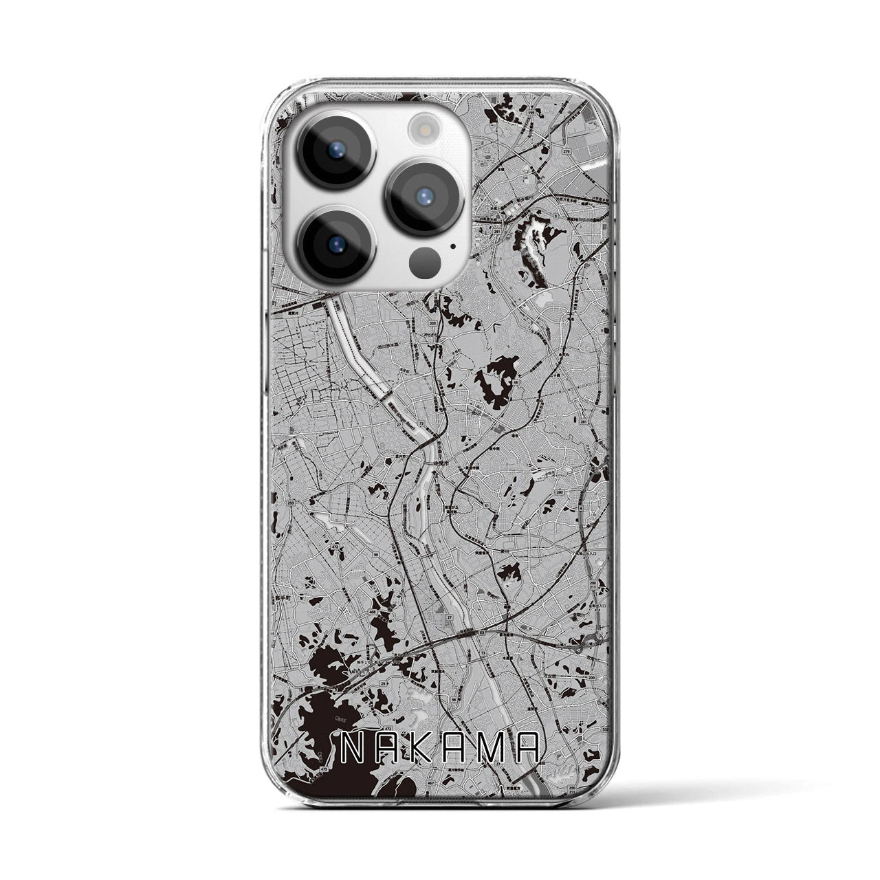 【中間(福岡県)】地図柄iPhoneケース(クリアタイプ)