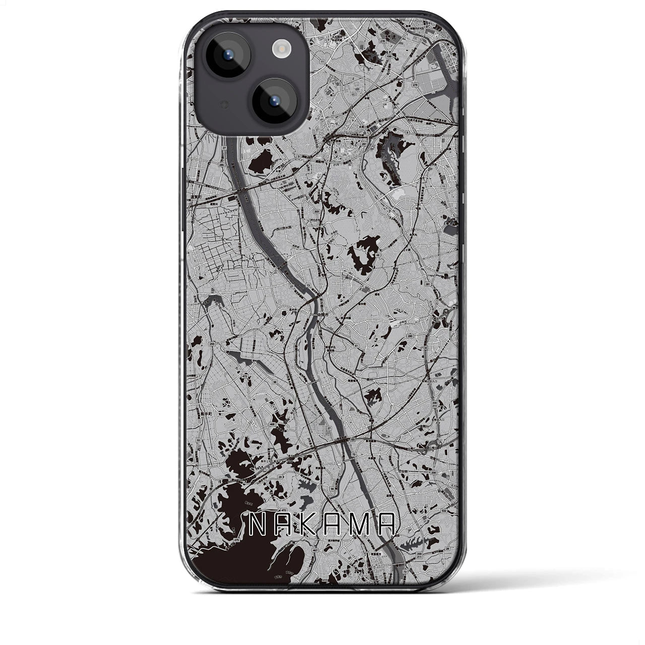 【中間(福岡県)】地図柄iPhoneケース(クリアタイプ)