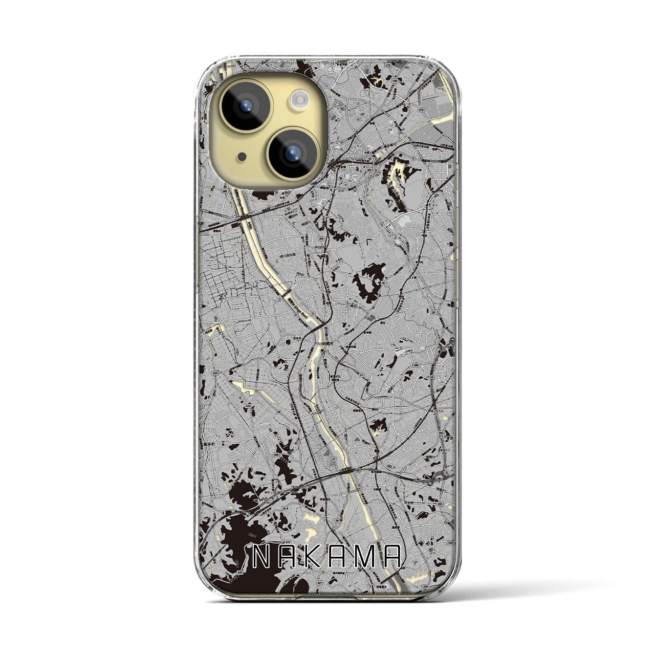 【中間(福岡県)】地図柄iPhoneケース(クリアタイプ)