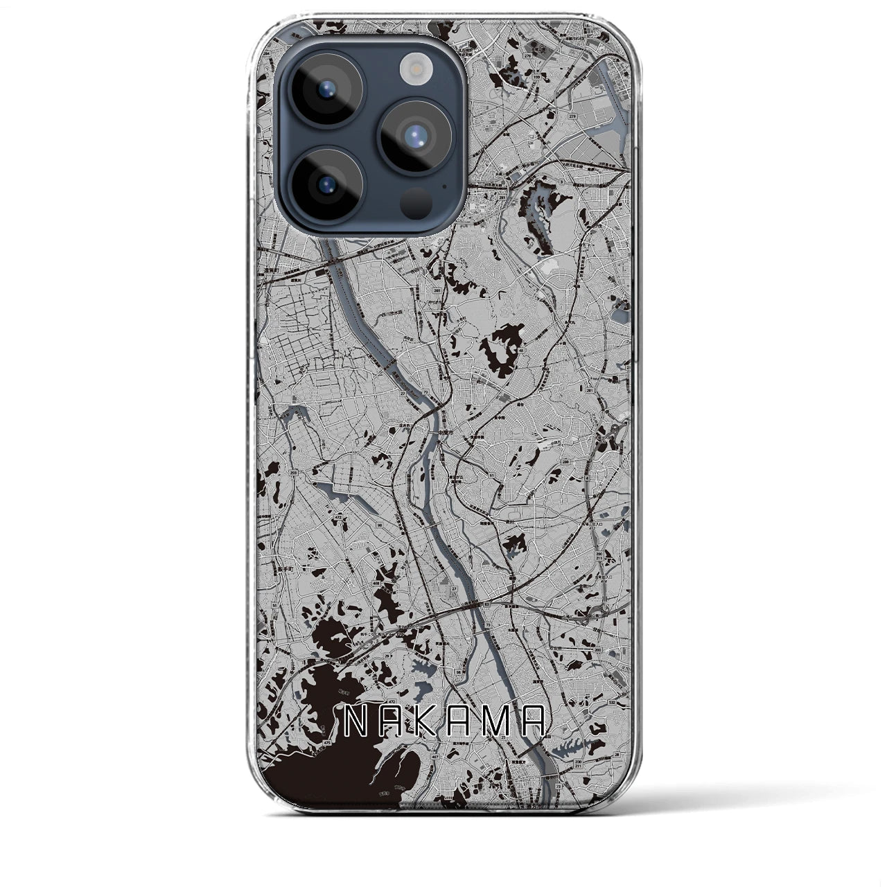 【中間(福岡県)】地図柄iPhoneケース(クリアタイプ)