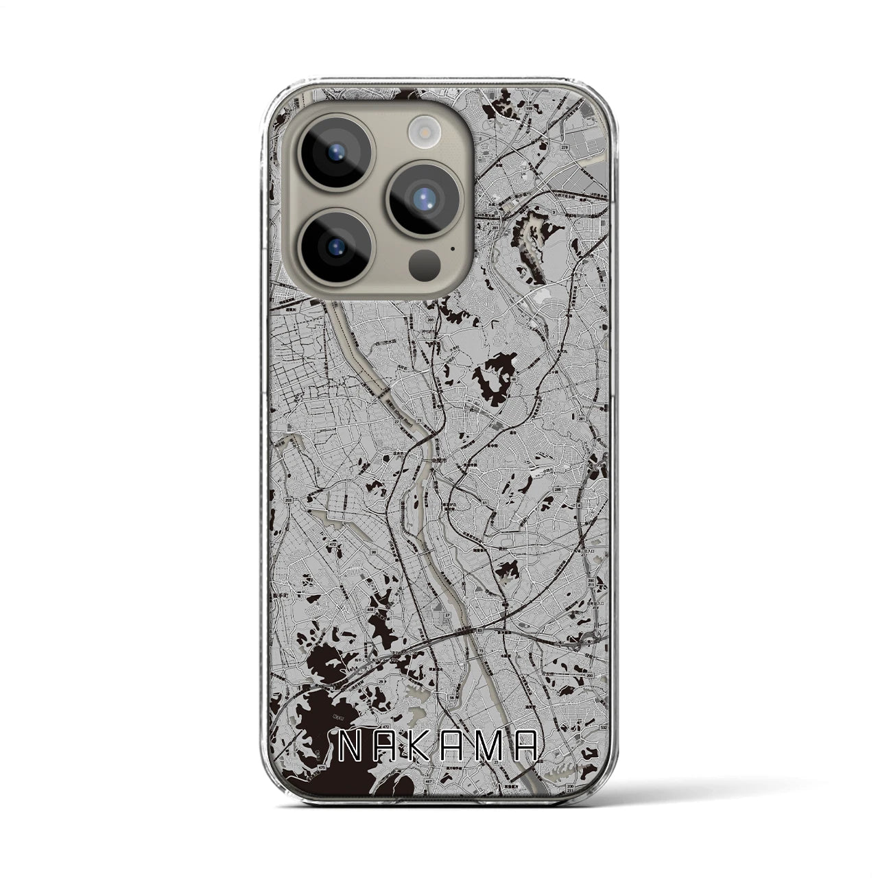 【中間(福岡県)】地図柄iPhoneケース(クリアタイプ)