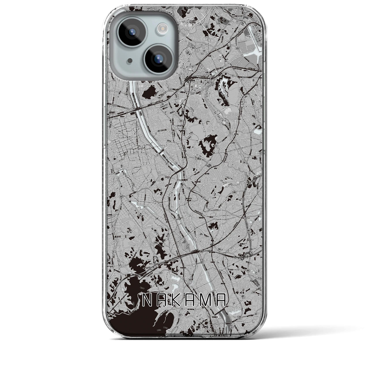 【中間(福岡県)】地図柄iPhoneケース(クリアタイプ)