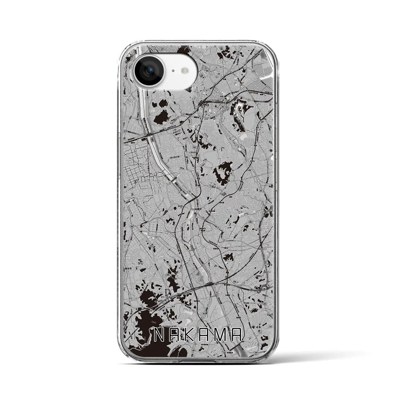 【中間(福岡県)】地図柄iPhoneケース(クリアタイプ)