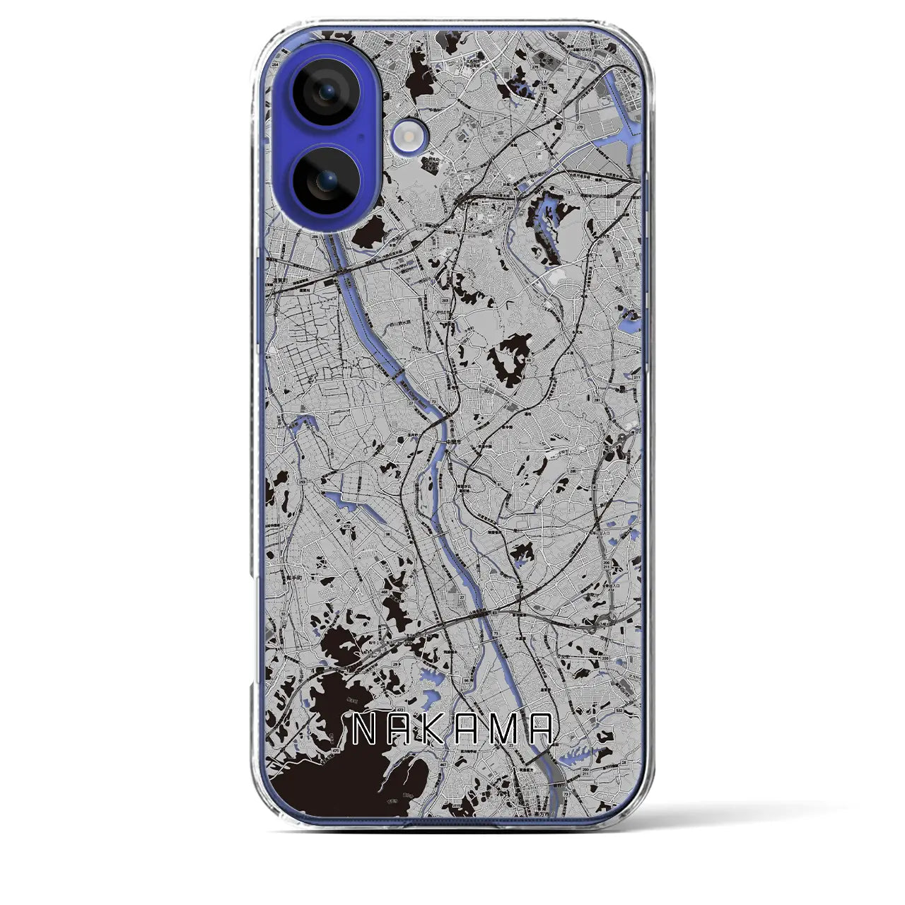 【中間(福岡県)】地図柄iPhoneケース(クリアタイプ)