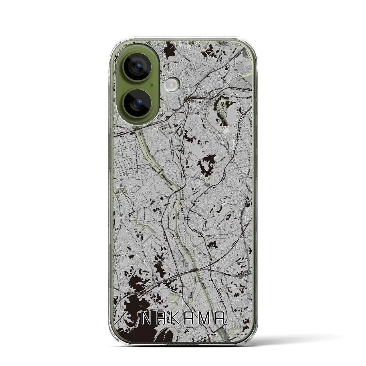 【中間(福岡県)】地図柄iPhoneケース(クリアタイプ)モノトーン・iPhone 17 Pro Max 用