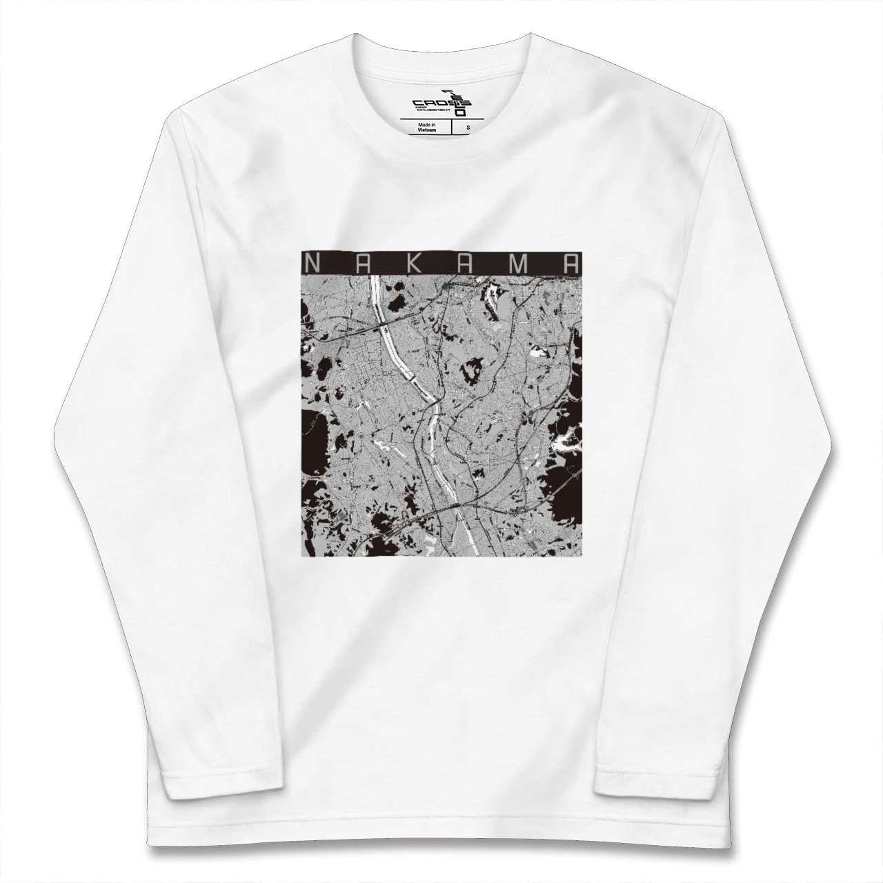 【中間(福岡県)】地図柄ロングスリーブTシャツ