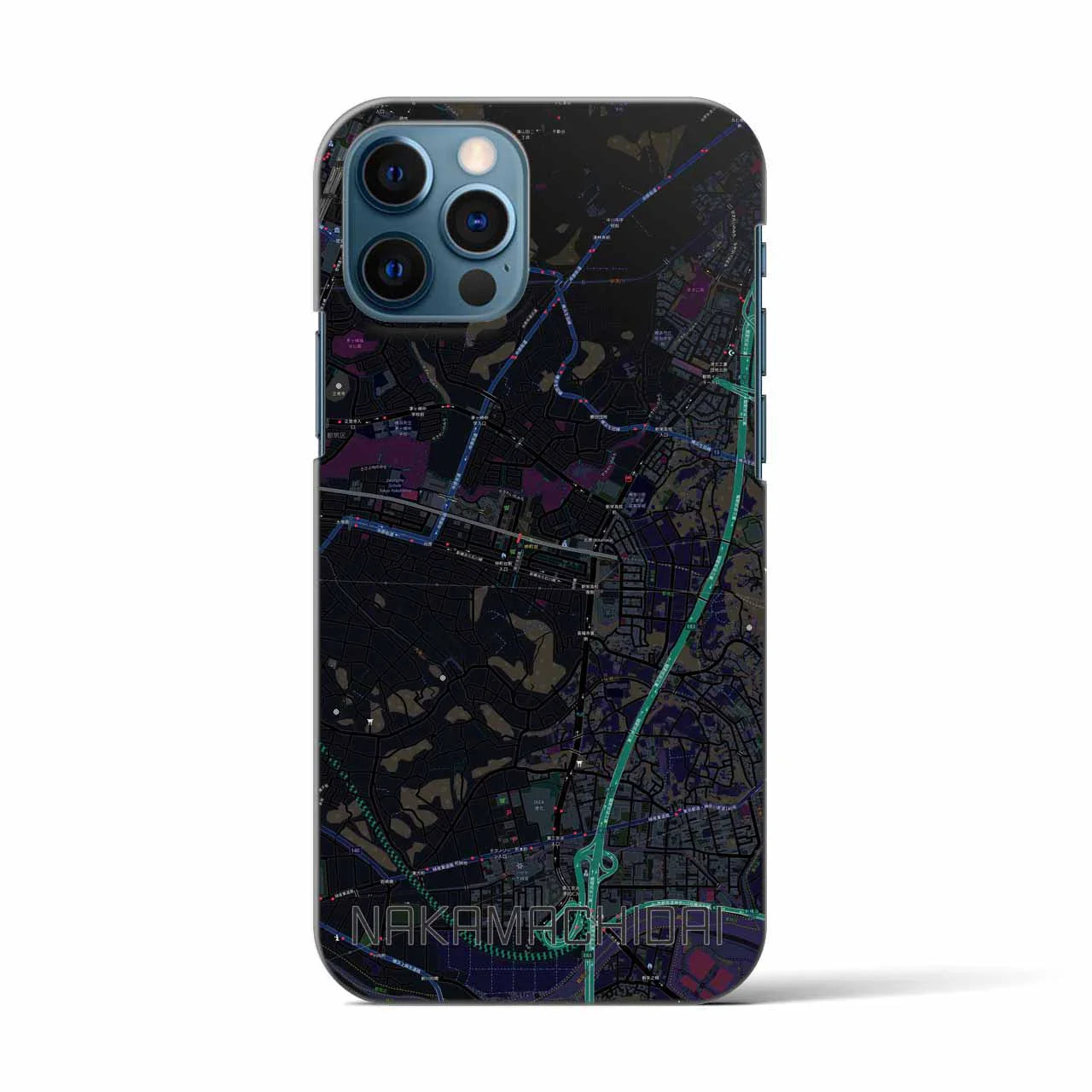 【仲町台(神奈川県)】地図柄iPhoneケース(バックカバータイプ)