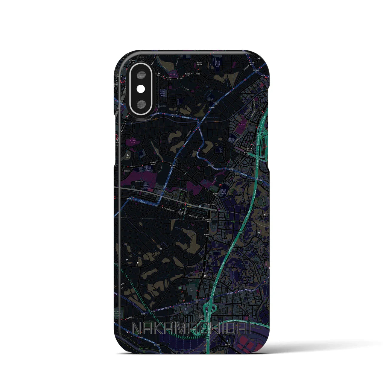 【仲町台(神奈川県)】地図柄iPhoneケース(バックカバータイプ)