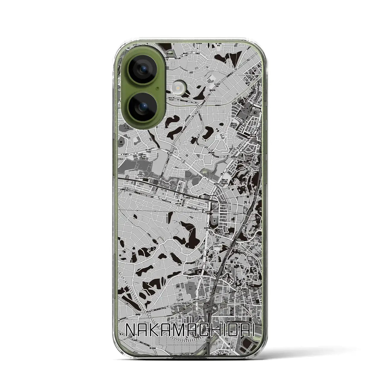 【仲町台(神奈川県)】地図柄iPhoneケース(クリアタイプ)モノトーン・iPhone 17 Pro Max 用