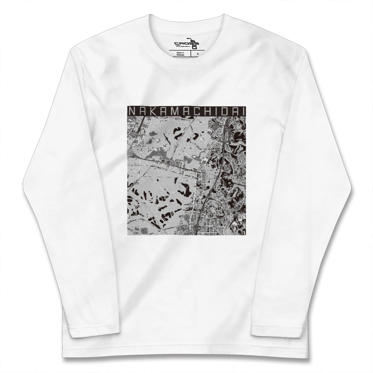 【仲町台(神奈川県)】地図柄ロングスリーブTシャツ