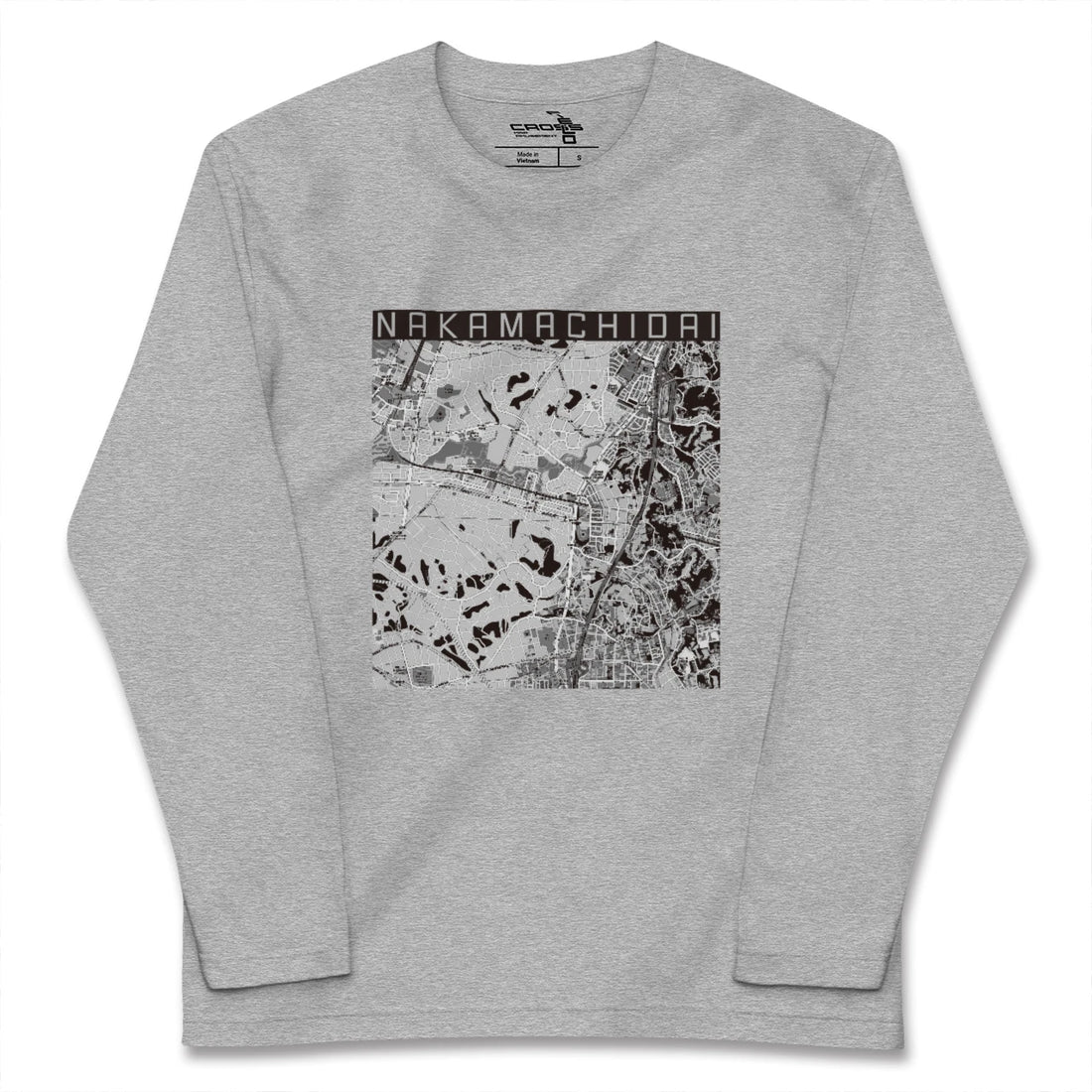 【仲町台(神奈川県)】地図柄ロングスリーブTシャツ