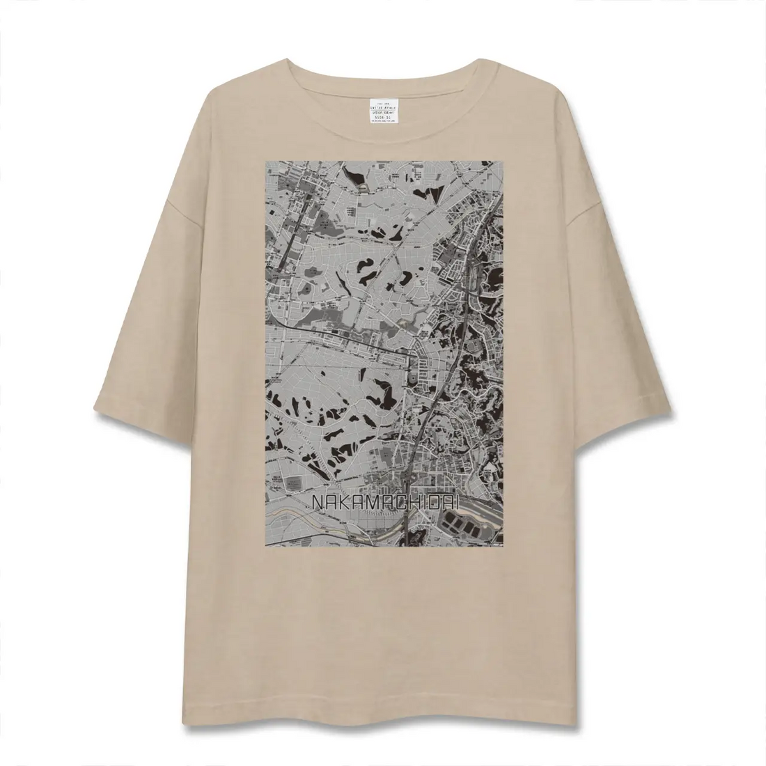 【仲町台(神奈川県)】地図柄ビッグシルエットTシャツ