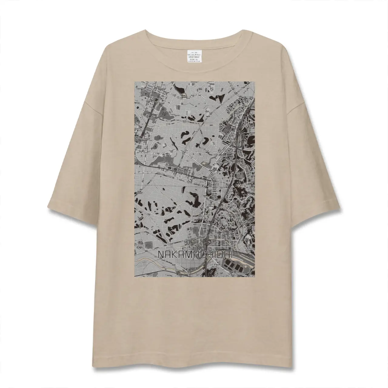 【仲町台(神奈川県)】地図柄ビッグシルエットTシャツ