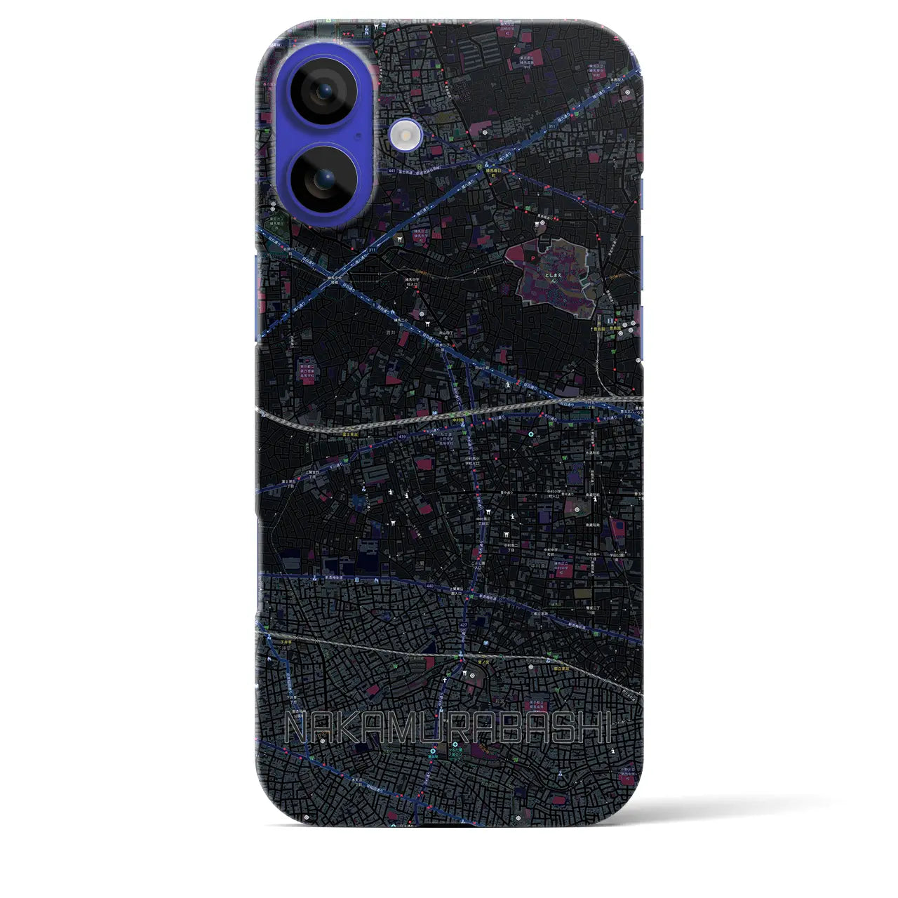 【中村橋(東京都)】地図柄iPhoneケース(バックカバータイプ)