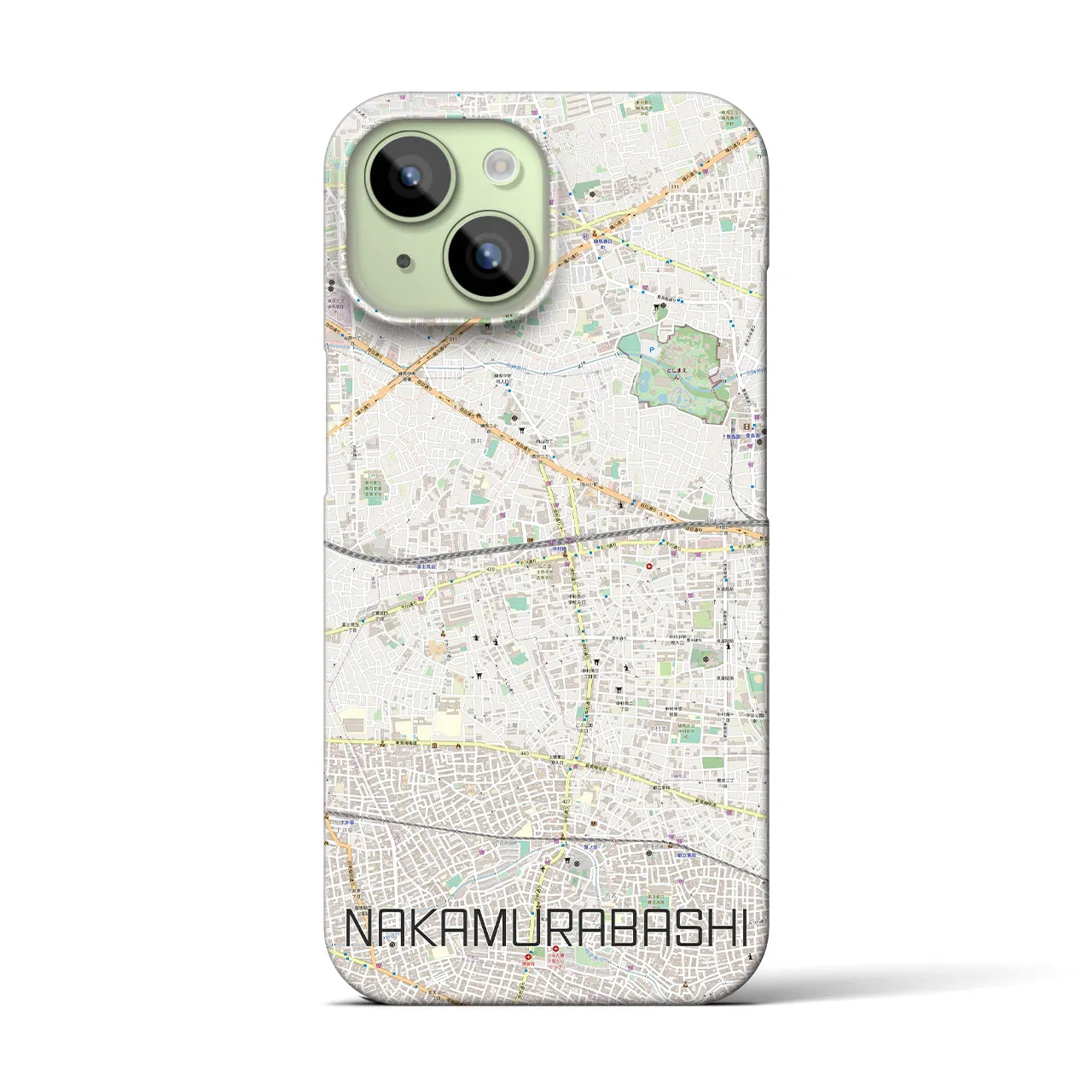 【中村橋(東京都)】地図柄iPhoneケース(バックカバータイプ)