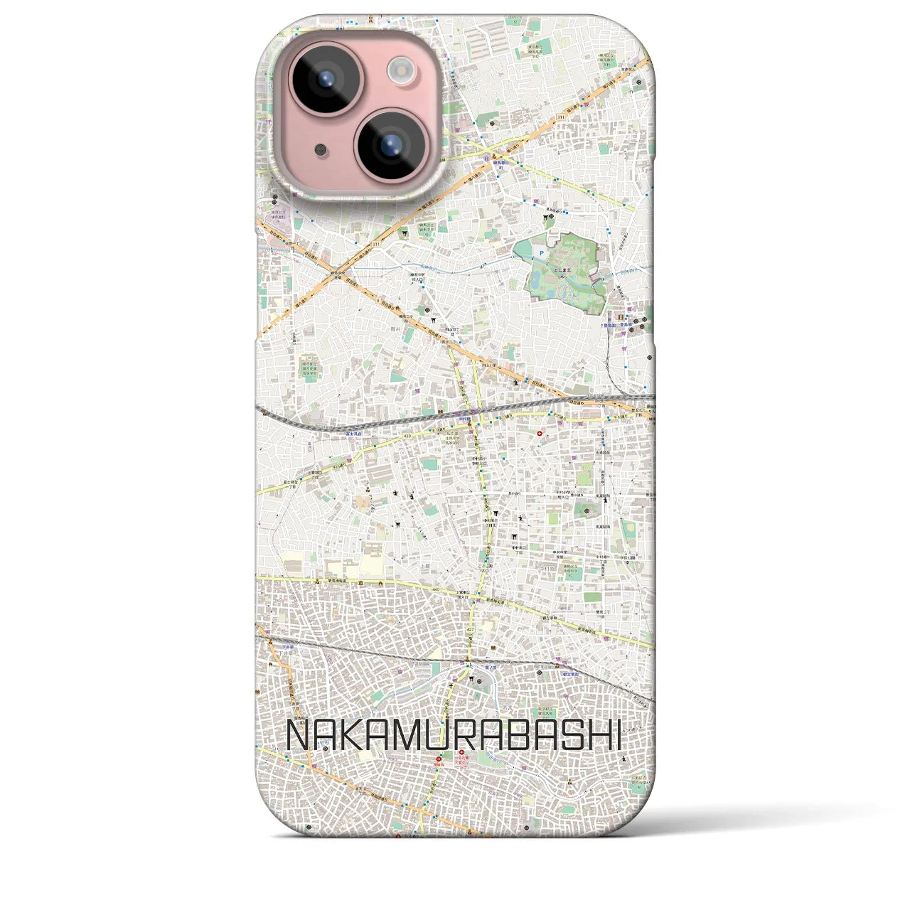 【中村橋(東京都)】地図柄iPhoneケース(バックカバータイプ)