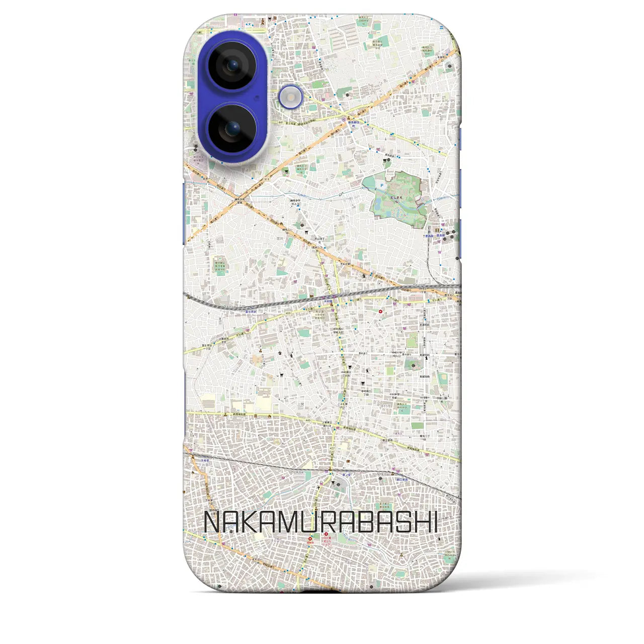 【中村橋(東京都)】地図柄iPhoneケース(バックカバータイプ)ナチュラル・iPhone 16 Pro Max 用