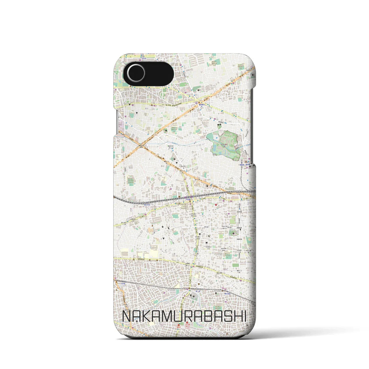【中村橋(東京都)】地図柄iPhoneケース(バックカバータイプ)