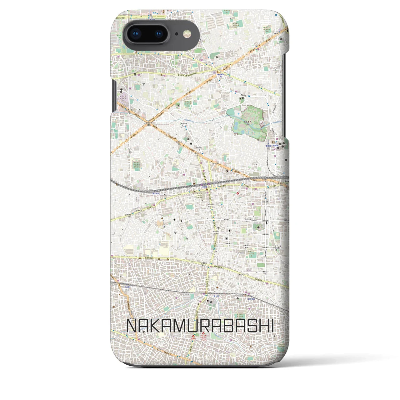 【中村橋(東京都)】地図柄iPhoneケース(バックカバータイプ)