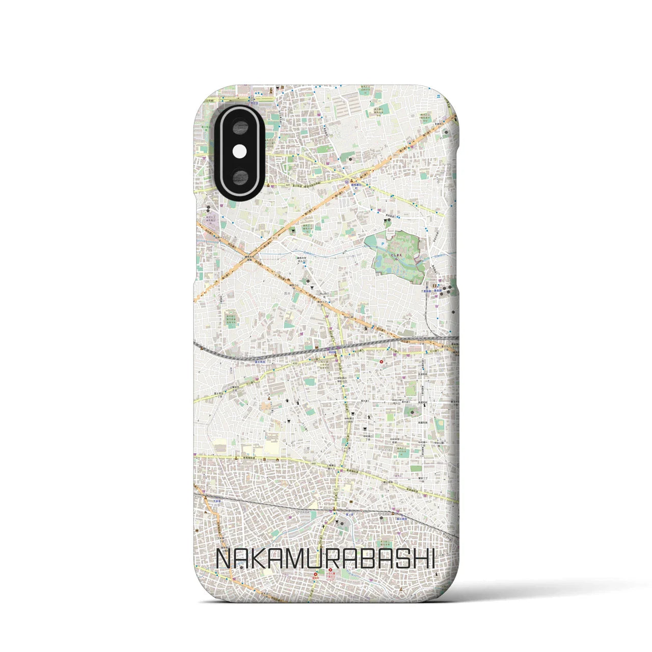 【中村橋(東京都)】地図柄iPhoneケース(バックカバータイプ)